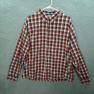 Wrangler Shirt Adult 2XL XXL‎ Red White Blue Plaid Country Western Rodeo Rancher